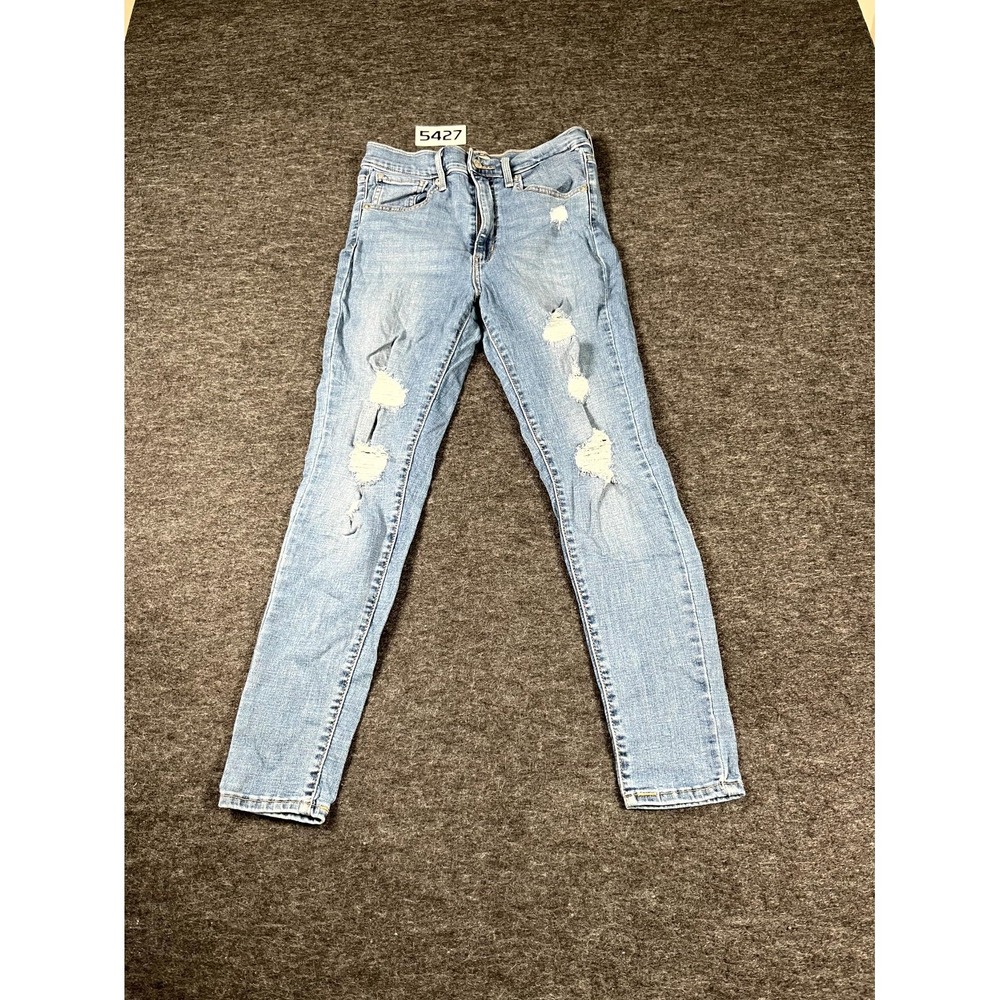 Levi's Super Skinny Mile Jeans Womens 28 Blue Denim Cotton Stretch High Rise